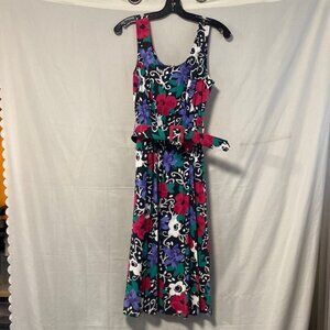 Vintage Floral Dress with Matching Belt